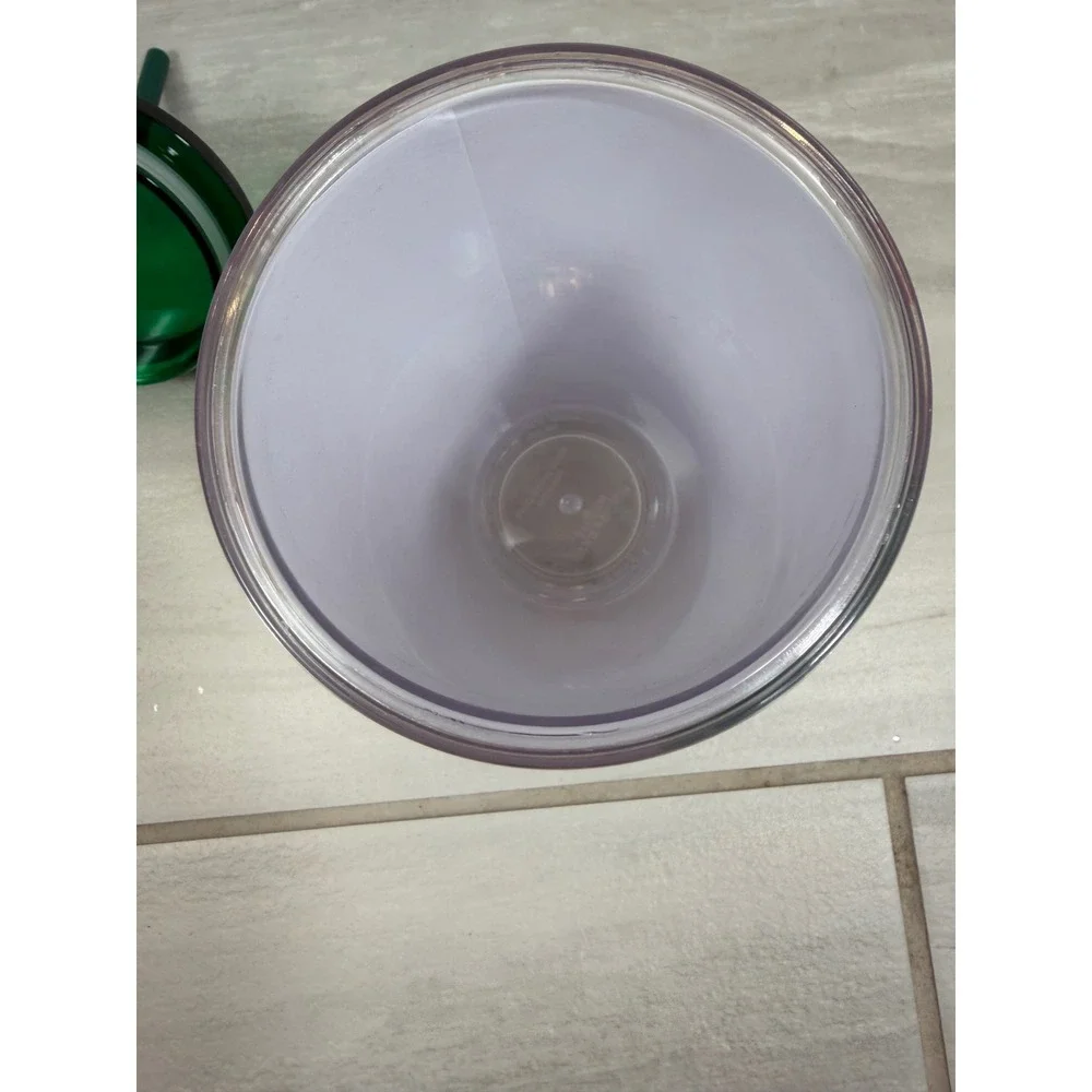 Starbucks 2024 Holiday Pink Green Stripe Cold Cup Tumbler 16oz with Straw Lid